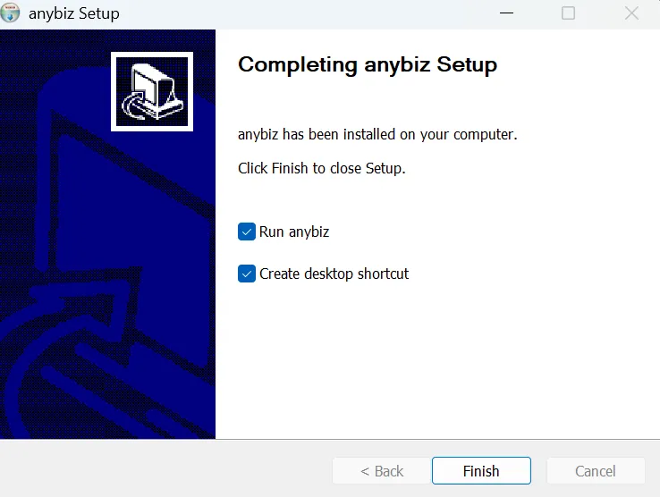 Completing anybiz Setup