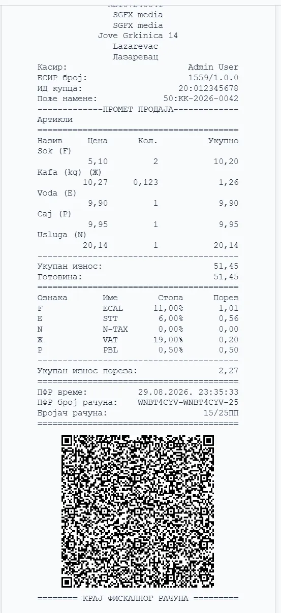 Journal potpisanog računa
