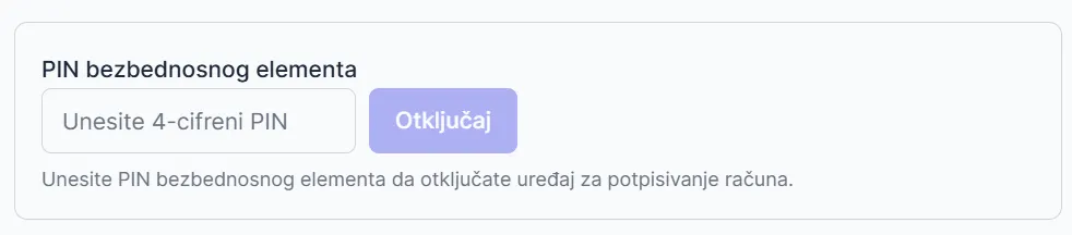 PIN bezbednosnog elementa