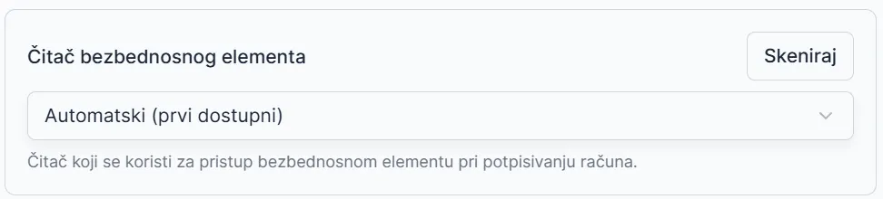 Čitač bezbednosnog elementa